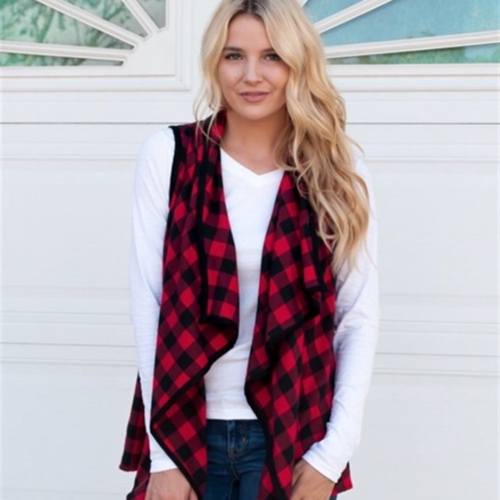 Plaid Buffalo Vest